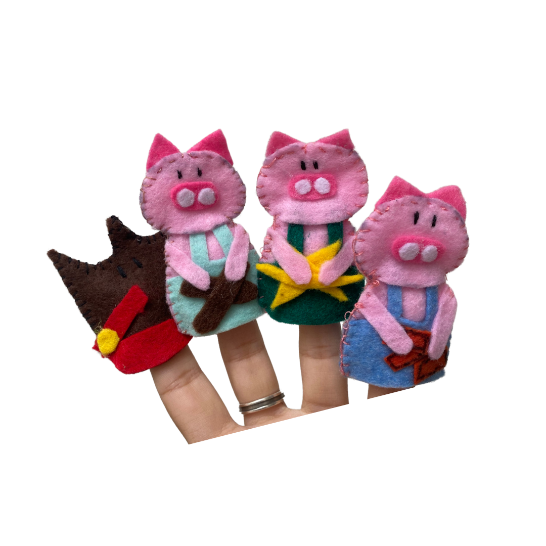 Títeres de dedo "Los 3 cerditos"
