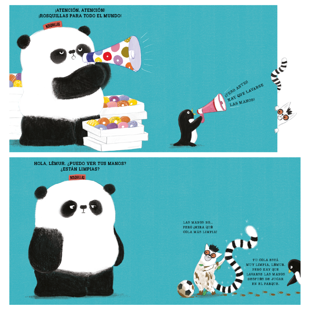 Lávate las manos con el señor Panda