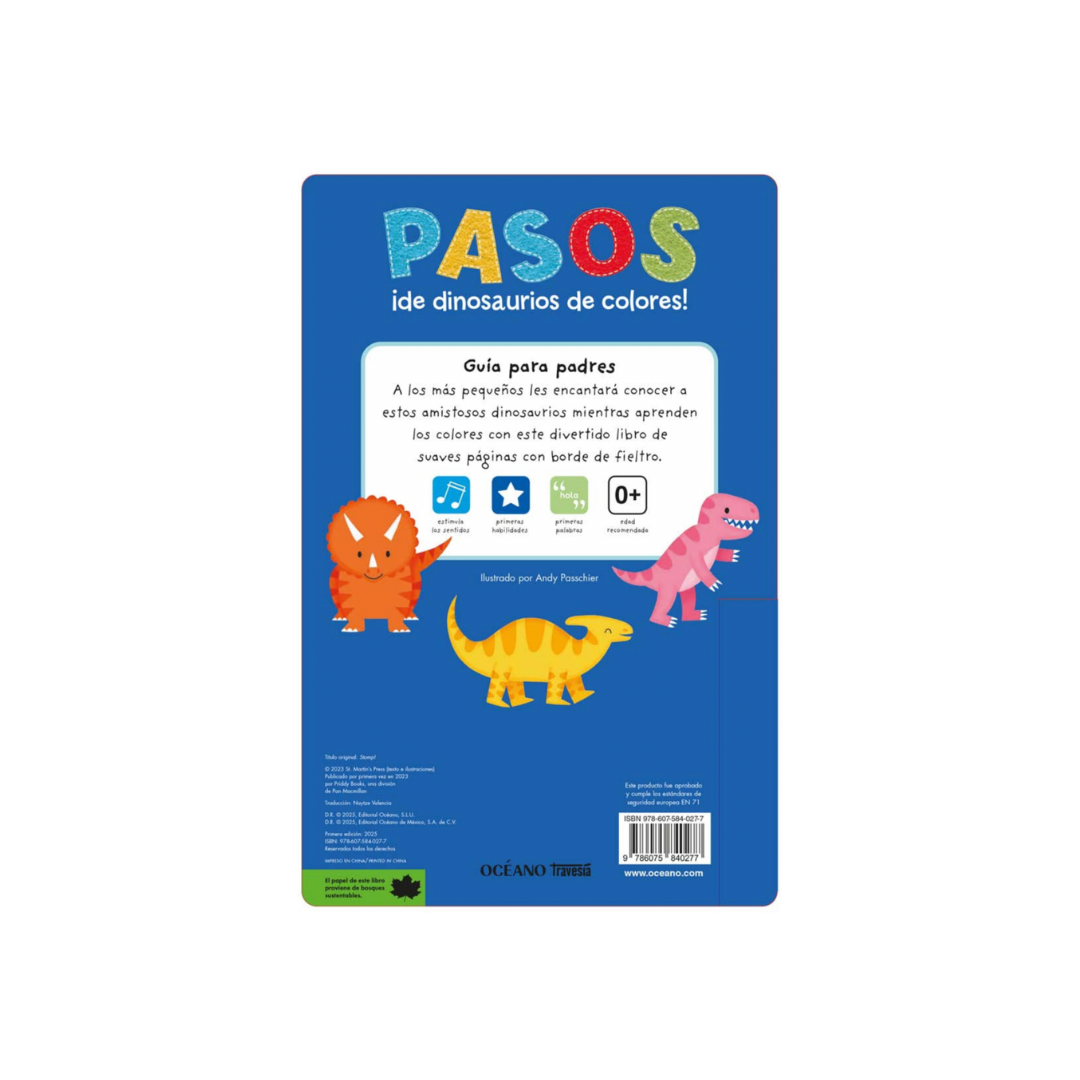 Pasos ¡de dinosaurios de colores! (Cartoné)