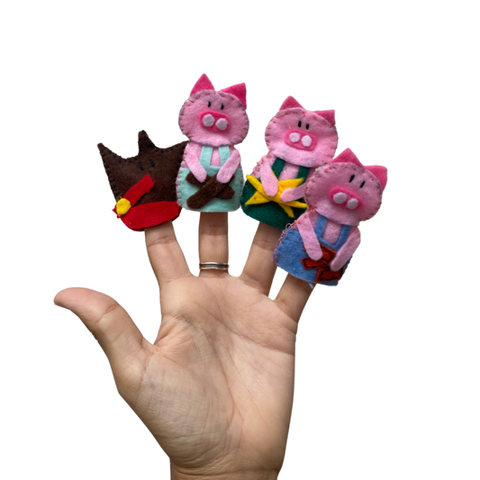 Títeres de dedo "Los 3 cerditos"