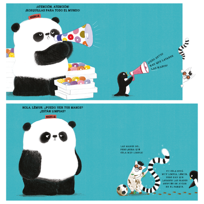 Lávate las manos con el señor Panda
