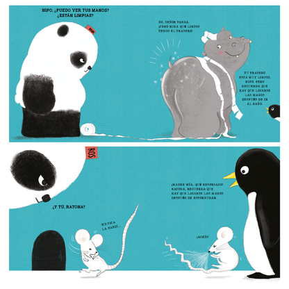 Lávate las manos con el señor Panda